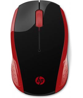 HP 200 Raton Inalambrico USB 1000dpi - 3 Botones - Uso Ambidiestro - Color Negro/Rojo