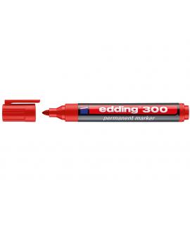 Edding 300 Rotulador Permanente - Punta Redonda - Trazo entre 1.5 y 3 mm. - Tinta Casi Inodora - Capuchon con Clip - Secado Rapi