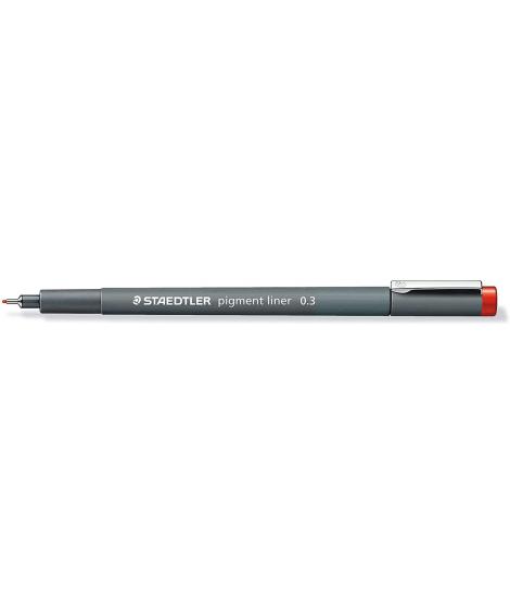 Staedtler Pigment Liner 308 Rotulador Calibrado - Trazo 0.3mm - Secado Rapido - Color Rojo