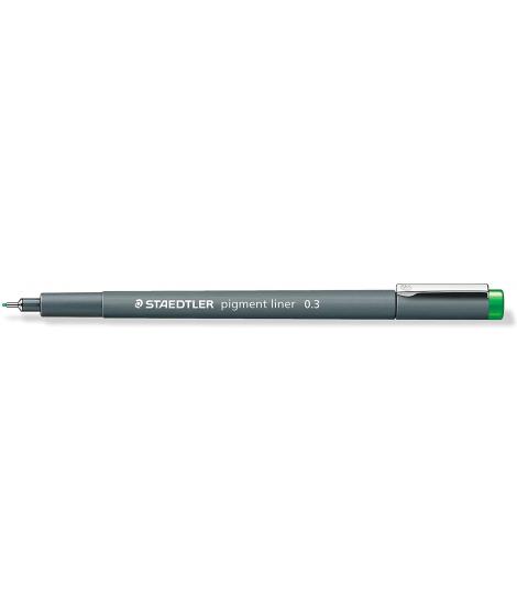 Staedtler Pigment Liner 308 Rotulador Calibrado - Trazo 0.3mm - Secado Rapido - Color Verde