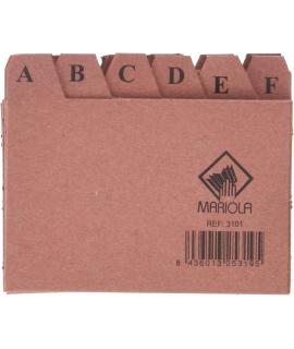 Mariola Indice A-Z Nº1 para Fichero - Medidas 95x65mm - Color Marron