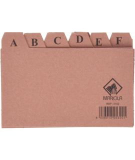 Mariola Indice A-Z Nº2 para Fichero - Medidas 125x75mm - Color Marron