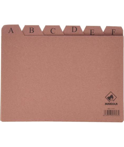 Mariola Indice A-Z Nº5 para Fichero - Medidas 215x160mm - Color Marron