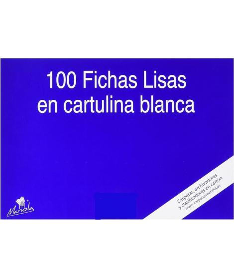 Mariola Pack de 100 Fichas Lisas Nº1 para Fichero - Medidas 95x65mm - Color Blanco