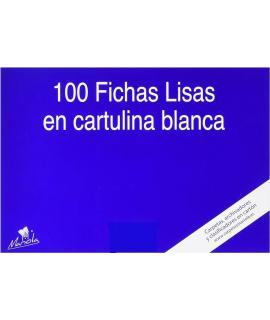 Mariola Pack de 100 Fichas Lisas Nº4 para Fichero - Medidas 200x120mm - Color Blanco