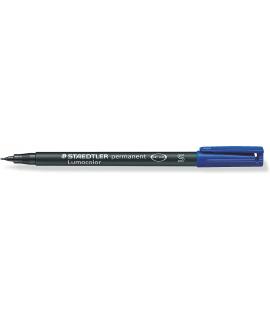 Staedtler Lumocolor Permanent 313 Rotulador Permanente de Punta Fina - Trazo 0.4mm Aprox - Secado Rapido - Color Azul