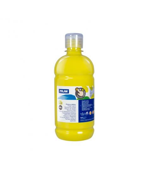 Milan Botella de Pintura para Dedos - 500ml - Facil Aplicacion - Mezclable - Color Amarillo