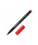 Staedtler Lumocolor 318 Rotulador Permanente - Punta Fina Redonda - Trazo 0.6mm - Capuchon con Clip - Secado Rapido - Color Rojo