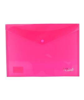 Ingraf Sobre con Cierre de Broche - Polipropileno - Tamaño A4 - Color Rosa