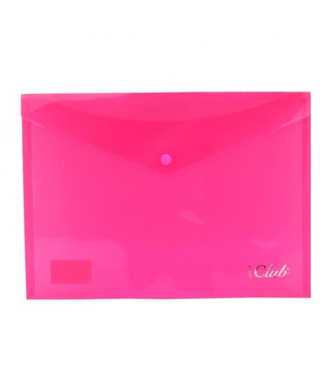 Ingraf Sobre con Cierre de Broche - Polipropileno - Tamaño A4 - Color Rosa