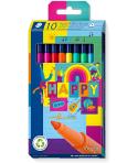 Staedtler Triplus Color 323 Pack de 10 Rotuladores de Punta Fina - Trazo 1mm Aprox - Tinta Base de Agua - Colores Surtidos