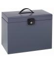 Esselte Maletin Home-Box A4 Metalico - 5 Carpetas - Asa y Cerradura con Llave - Color Gris Antracita