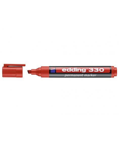 Edding 330 Rotulador Permanente - Punta Biselada - Trazo entre 1 y 5 mm. - Tinta casi Inodora - Capuchon con Clip - Secado Rapid