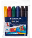 Staedtler Noris Watercolour 341 Pack de 6 Rotuladores de Gran Tamaño - Trazo 3mm Aprox - Lavable Facilmente - Tinta Base de Agua