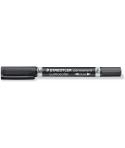 Staedtler Lumocolor 348 Rotulador Permanente de Doble Punta M y F - Secado Rapido - Color Negro