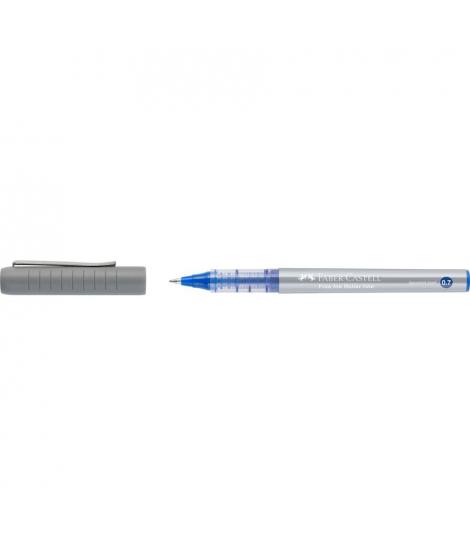Faber-Castell Roller Free Ink Boligrafo de Tinta Liquida - Punta Conica 0,7mm - Ancho de Linea Fino - Clip de Metal - Color Azul