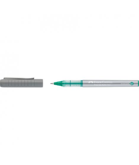 Faber-Castell Roller Free Ink Boligrafo de Tinta Liquida - Punta Conica 0,7mm - Ancho de Linea Fino - Clip de Metal - Color Verd