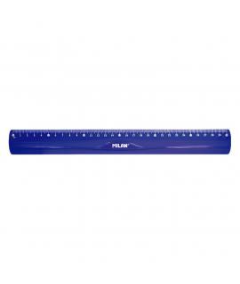 Milan Regla Flexible y Resistente - Longitud 30cm - Color Azul Translucido