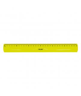 Milan Regla Flexible y Resistente - Longitud 30cm - Color Amarillo Translucido