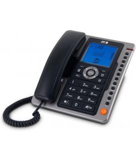 SPC Telefono Fijo Office Pro - Pantalla Iluminada Azul - Teclas Grandes - Memorias Directas - Manos Libres - Identificador de Ll