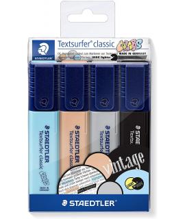 Staedtler Textsurfer Classic 364 Pack de 4 Marcadores Fluorescentes - Secado Rapido - Trazo 1 - 5mm Aprox - Colores Surtidos