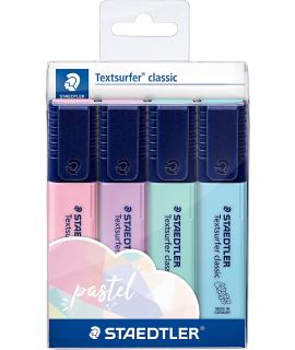 Staedtler Textsurfer Classic 364 Pack de 4 Marcadores Fluorescentes - Secado Rapido - Trazo 1 - 5mm Aprox - Colores Surtidos
