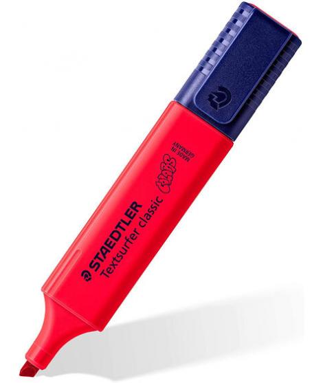 Staedtler Textsurfer Classic 364 Marcador Fluorescente - Punta Biselada - Trazo entre 1 - 5mm - Tinta con Base de Agua - Color R