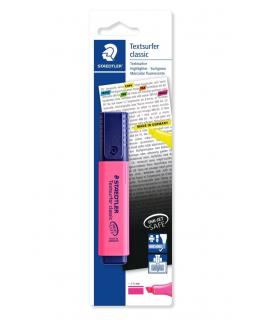 Staedtler Textsurfer Classic 364 Marcador Fluorescente - Punta Biselada 1 - 5mm Aprox - Secado Rapido - Color Rosa Fluorescente