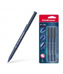 Erichkrause Pack de 3 Boligrafos F-15 - Trazo Fino de 06mm - Tinta en Colores Azul, Negro y Rojo - Color Del Cuerpo Opaco Redond