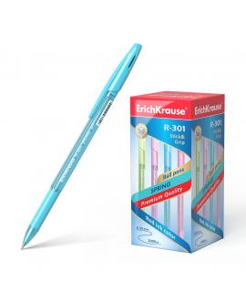 Erichkrause Boligrafo R-301 Spring Stick&Grip 0.7 - Cuerpo Hexagonal Translucido - Zona de Agarre de Goma Contorneada - Punta de
