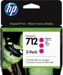 HP 712 Magenta Pack de 3 Cartuchos de Tinta Originales - 3ED78A