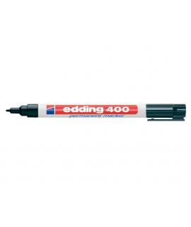 Edding 400 Rotulador Permanente - Punta Redonda - Trazo 1 mm. - Recargable - Secado Rapido - Color Negro