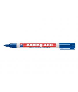 Edding 400 Rotulador Permanente - Punta Redonda - Trazo 1 mm. - Recargable - Secado Rapido - Color Azul