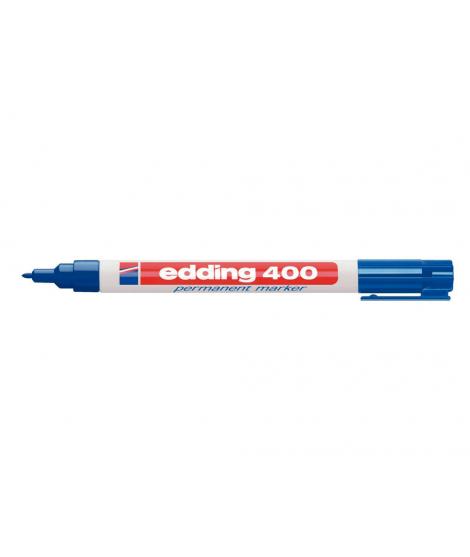Edding 400 Rotulador Permanente - Punta Redonda - Trazo 1 mm. - Recargable - Secado Rapido - Color Azul