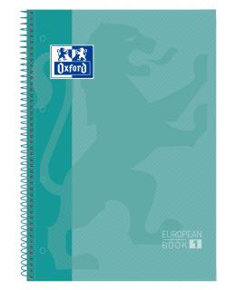 Oxford Europeanbook 1 Cuaderno Espiral Formato A4+ Cuadriculado 5x5mm - 80 Hojas - Banda de Color - Tapa Extradura Brillante - C
