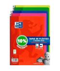 Oxford Classic Pack de 5 Cuadernos Espiral Formato Folio Cuadriculado 4x4mm - 80 Hojas - Tapa de Plastico - Colores Vivos Surtid
