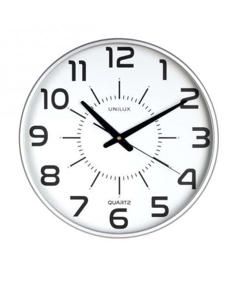 Unilux Reloj de Pared Maxi Pop Gris - Diseño Moderno y Llamativo - Gran Tamaño para Facil Lectura - Color Gris