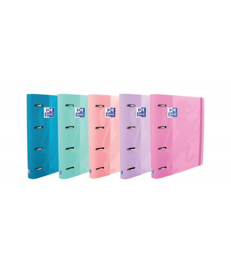 Oxford Europeanbinder Touch Carpeta de 4 Anillas Formato A4+ con Recambio Cuadriculado 5x5mm y 4 Taladros - Tapa Tacto Suave - C