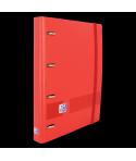 Oxford Live & Go A4+ Europeanbinder - Polyfoam Resistente - Lomo de 45mm - Anillas 4Dx35mm - Incluye Recambio 5x5 - Color Rojo
