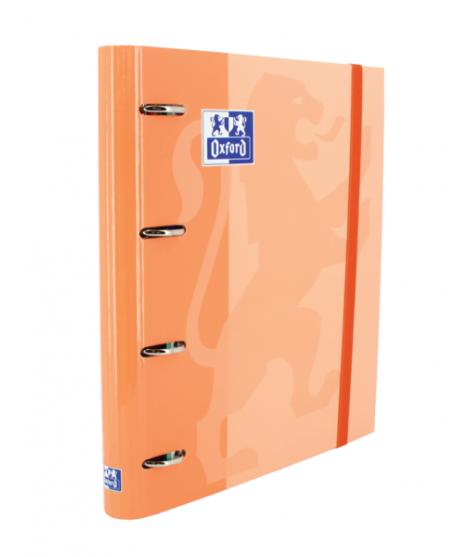 Oxford Classic A4+ Europeanbinder - Tapa Extradura Resistente - Lomo de 45mm - Anillas 4Dx35mm - Recambio 5x5 - Color Melocoton