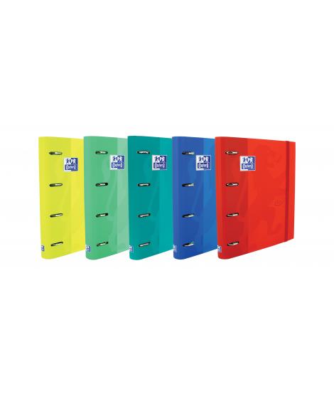 Oxford Europeanbinder Touch Carpeta de 4 Anillas Formato A4+ con Recambio Cuadriculado 5x5mm y 4 Taladros - Tapa Tacto Suave - C