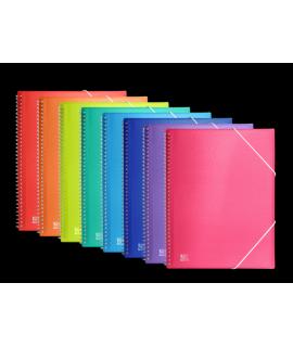 Oxford Urban A4 Carpeta de Fundas - Tapa de Plastico Translucido - Espiral - 40 Fundas - Colores Surtidos