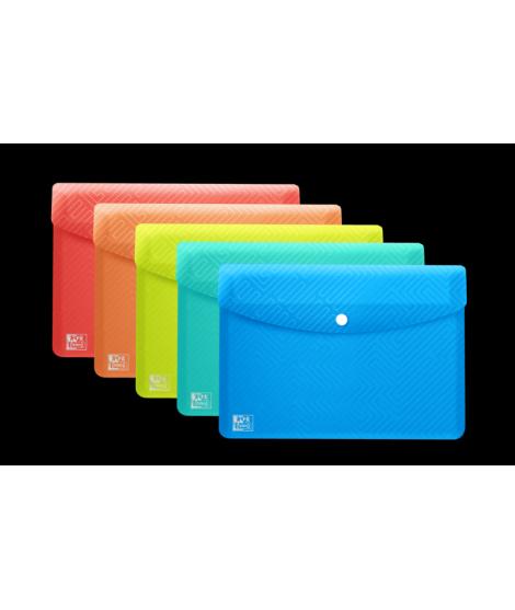 Oxford Urban A6 Carpeta de Plastico Rigido Translucido - Sobre con Broche - Tamaño A6 - Colores Surtidos