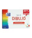 Oxford Bloc de Dibujo Escolar Espiral Formato A4+ Liso - 20 Hojas Microperforadas 130gr Color natural - Papel de Superfície Rugo