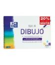 Oxford Bloc de Dibujo Escolar Espiral Formato A4+ con Reacuadro - 20 Hojas Microperforadas 130gr Color natural - Papel de Superf