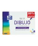 Oxford Bloc de Dibujo Escolar Espiral Formato A4+ con Reacuadro - 20 Hojas Microperforadas 130gr Color natural - Papel de Superf