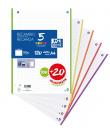 Oxford 5 Recambio Formato A4 Cuadriculado 5x5mm 4 Taladros - 100 Hojas + 20 Gratis - Banda de 5 Colores Vivos