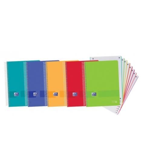 Oxford Europeanbook 8 Live & Go Pack de 5 Cuadernos Espiral Formato A4+ Cuadriculado 5x5mm - 160 Hojas Microperforadas con 4 Tal