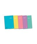 Enri Plus Cuaderno Espiral Formato Folio Cuadriculado 4x4mm - 80 Hojas 90gr con Margen - Cubierta de Plastico - Colores Pastel S