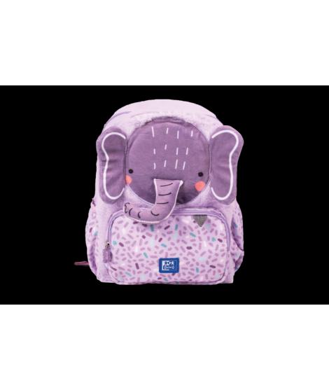 Oxford Kids Mochila Infantil 8.5L Tacto Suave Peluche - Diseño de Ellie Elefante - Ideal para Niños Pequeños - Espaciosa y Comod